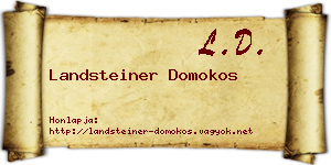 Landsteiner Domokos névjegykártya